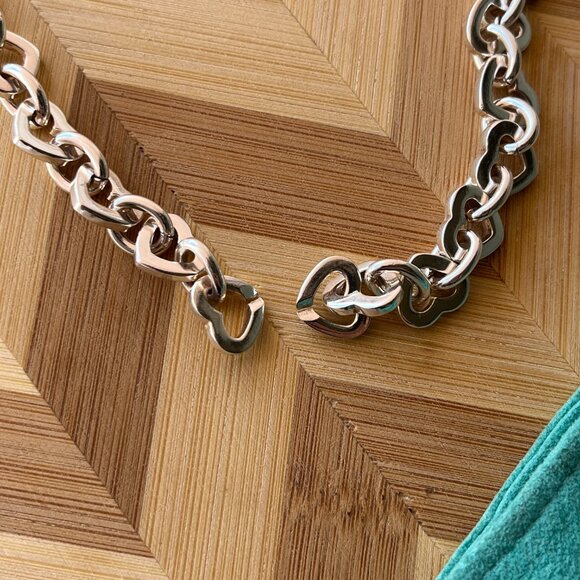 Tiffany & Co Two Tone Heart Link Necklace - Picture 13 of 15